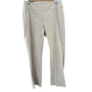 J McLaughlin Beige Kick Flair Crop Pull On Pants Sz 8 Summer Beach Casual Resort